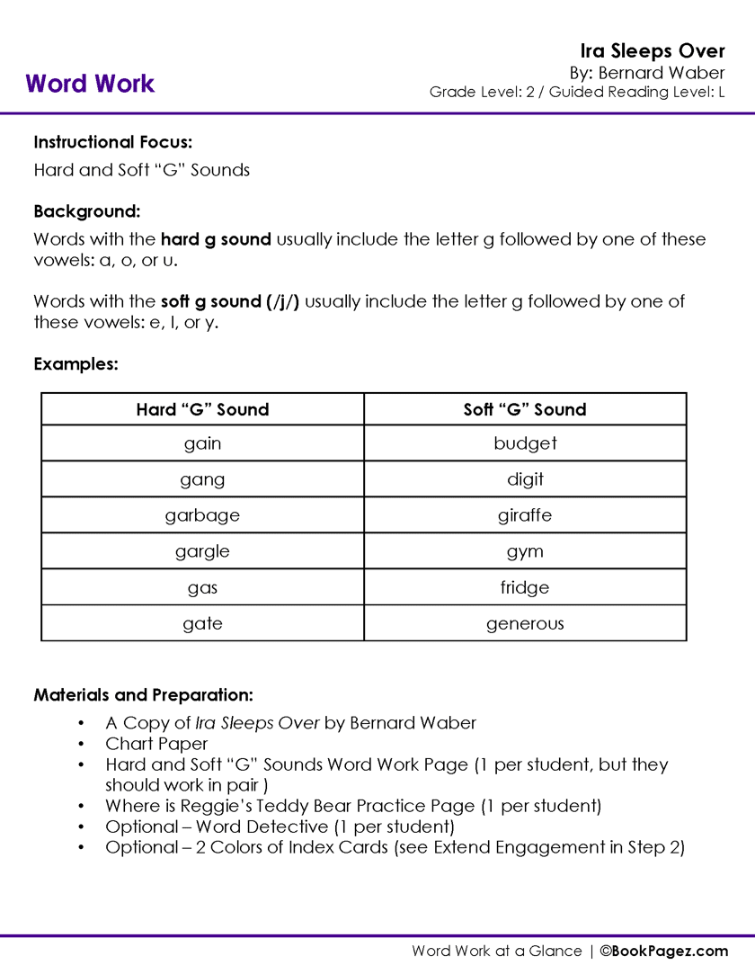 The first page of Consonants with Ira Sleeps Over