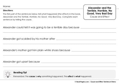 Thumbnail for Cause and Effect Sentence Stems with Alexander and the Terrible