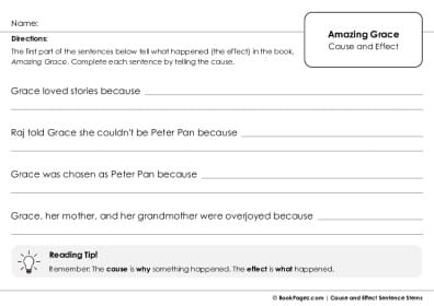 Thumbnail for Cause and Effect Sentence Stems with Amazing Grace