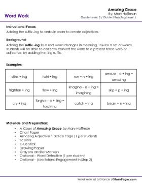 The first page of Suffixes with Amazing Grace