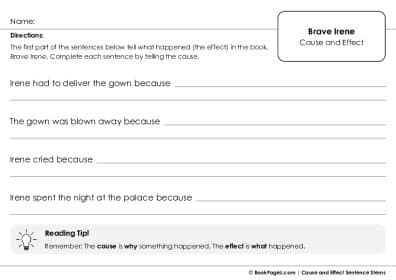 Thumbnail for Cause and Effect Sentence Stems with Brave Irene