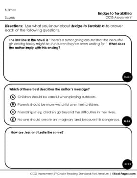 Thumbnail for Comprehension Assessment with Bridge to Terabithia