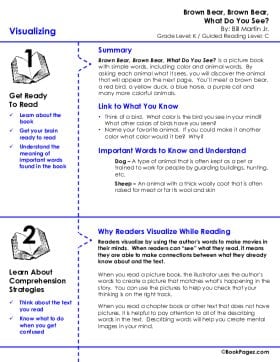 The first page of Visualizing with Brown Bear, Brown Bear, What Do You See?