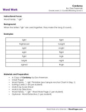 The first page of Diphthongs with Corduroy