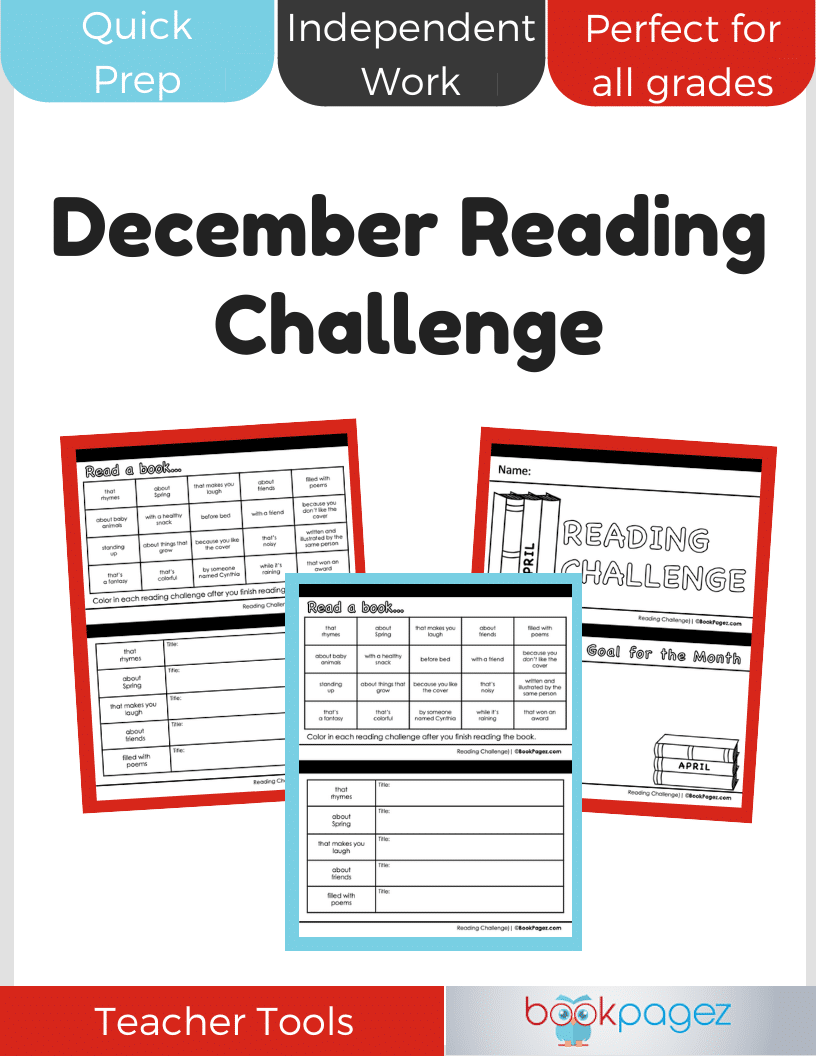 Teaching resource cover for December Reading Challenge