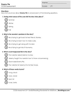 Thumbnail for Comprehension Assessment with Enemy Pie