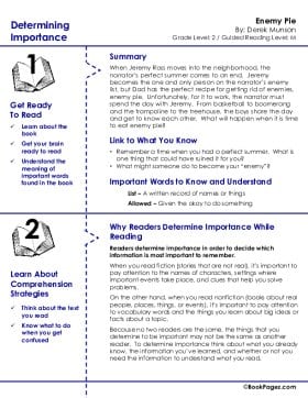 The first page of Determining Importance with Enemy Pie