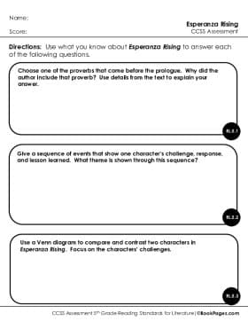 Thumbnail for Comprehension Assessment with Esperanza Rising