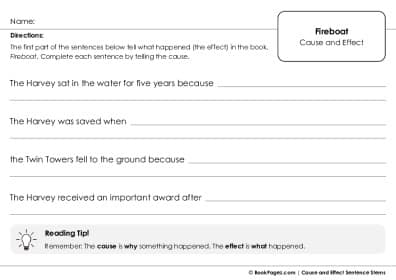 Thumbnail for Cause and Effect Sentence Stems with Fireboat