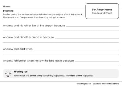 Thumbnail for Cause and Effect Sentence Stems with Fly Away Home