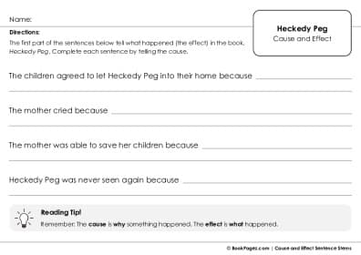 Thumbnail for Cause and Effect Sentence Stems with Heckedy Peg