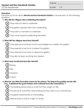 Thumbnail for Comprehension Assessment with Hershel and the Hanukkah Goblins