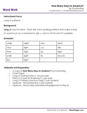 The first page of Vowels with How Many Days to America?