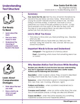 The first page of Understanding Text Structure with How Santa Got His Job