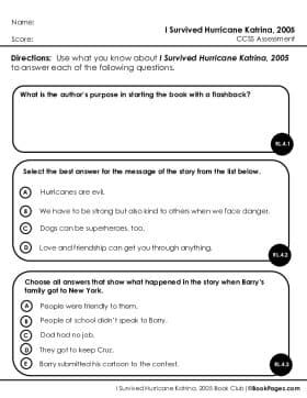 Thumbnail for Comprehension Assessment with I Survived Hurricane Katrina