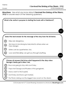 Thumbnail for Comprehension Assessment with I Survived the Sinking of the Titanic