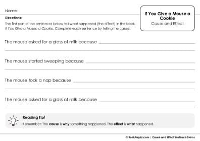 Thumbnail for Cause and Effect Sentence Stems with If You Give a Mouse a Cookie