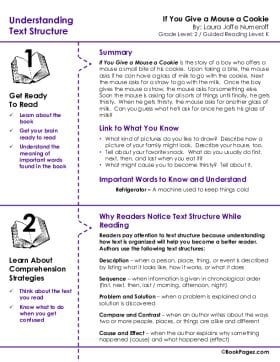 The first page of Understanding Text Structure with If You Give a Mouse a Cookie