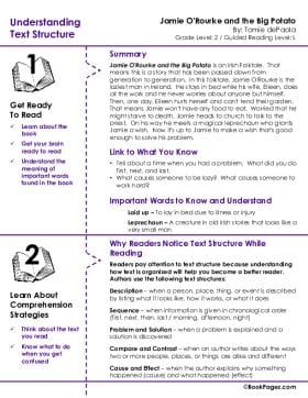 The first page of Understanding Text Structure with Jamie O'Rourke and the Big Potato: An Irish Folktale