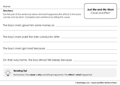 Thumbnail for Cause and Effect Sentence Stems with Just Me and My Mom