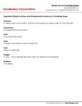 The first page of Vocabulary Connections with Knots on a Counting Rope