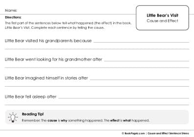 Thumbnail for Cause and Effect Sentence Stems with Little Bear's Visit