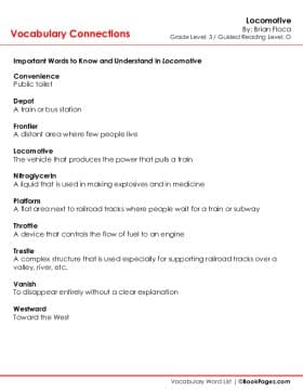 The first page of Vocabulary Connections with Locomotive