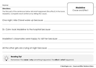 Thumbnail for Cause and Effect Sentence Stems with Madeline