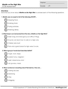 Thumbnail for Comprehension Assessment with Mirette on the High Wire