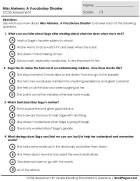 Thumbnail for Comprehension Assessment with Miss Alaineus: A Vocabulary Disaster