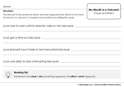 Thumbnail for Cause and Effect Sentence Stems with My Mouth Is a Volcano!