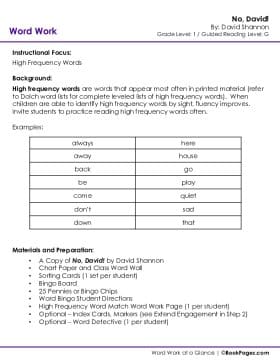 The first page of High-Frequency Words with No