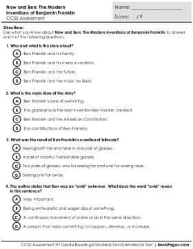 Thumbnail for Comprehension Assessment with Now and Ben: The Modern Inventions of Benjamin Franklin