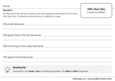 Thumbnail for Cause and Effect Sentence Stems with Otis's Busy Day