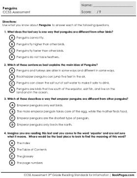 Thumbnail for Comprehension Assessment with Penguins