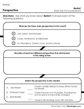 The first page of Book Club for Restart Focus Assessment and Rubric