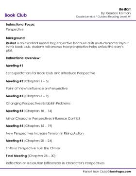 The first page of Book Club for Restart Instructional Overview