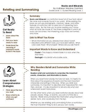 The first page of Retelling & Summarizing with Rocks and Minerals