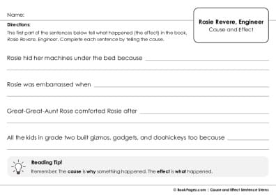 Thumbnail for Cause and Effect Sentence Stems with Rosie Revere