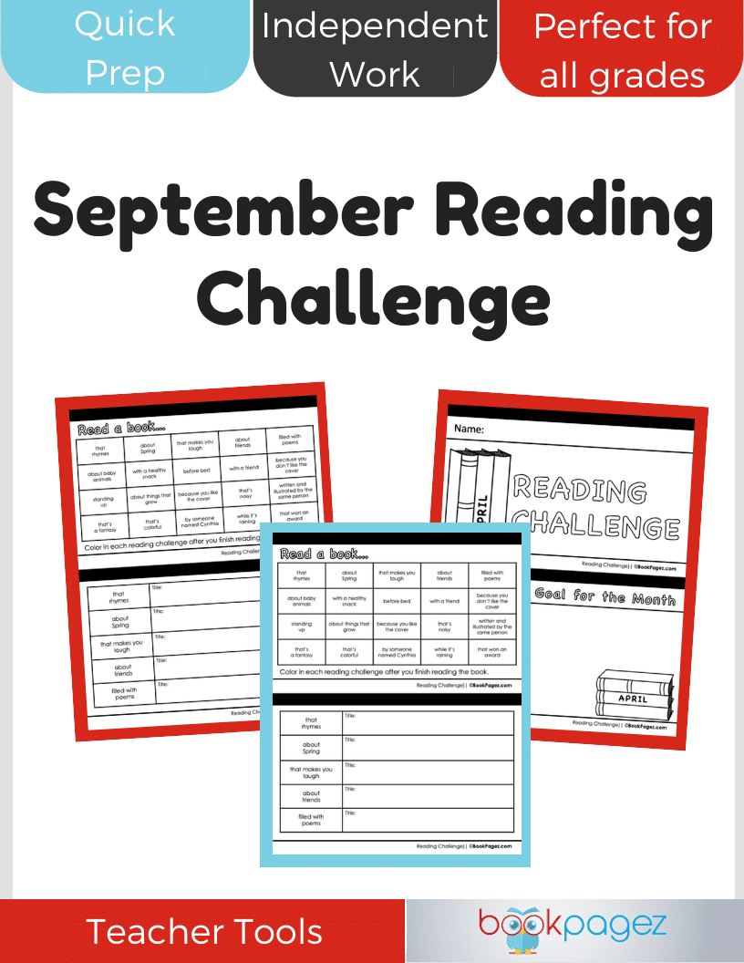 Teaching resource cover for September Reading Challenge