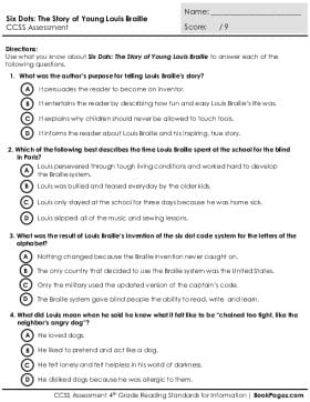 Thumbnail for Comprehension Assessment with Six Dots: A Story of Young Louis Braille