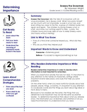 The first page of Determining Importance with Sneezy the Snowman