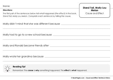 Thumbnail for Cause and Effect Sentence Stems with Stand Tall