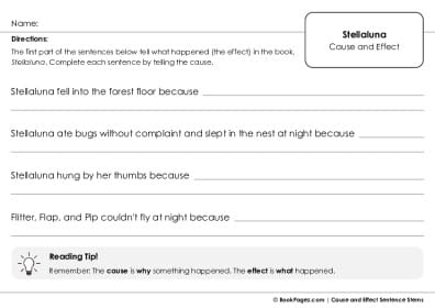 Thumbnail for Cause and Effect Sentence Stems with Stellaluna