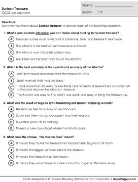 Thumbnail for Comprehension Assessment with Sunken Treasure