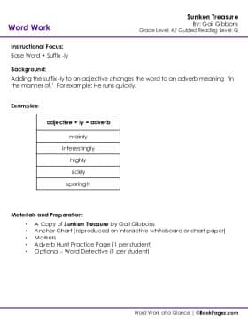 The first page of Suffixes with Sunken Treasure