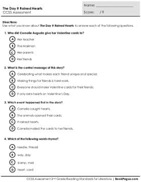 Thumbnail for Comprehension Assessment with The Day It Rained Hearts