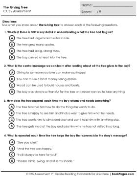 Thumbnail for Comprehension Assessment with The Giving Tree