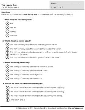 Thumbnail for Comprehension Assessment with The Happy Day