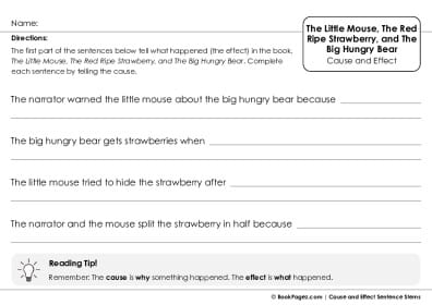 Thumbnail for Cause and Effect Sentence Stems with The Little Mouse